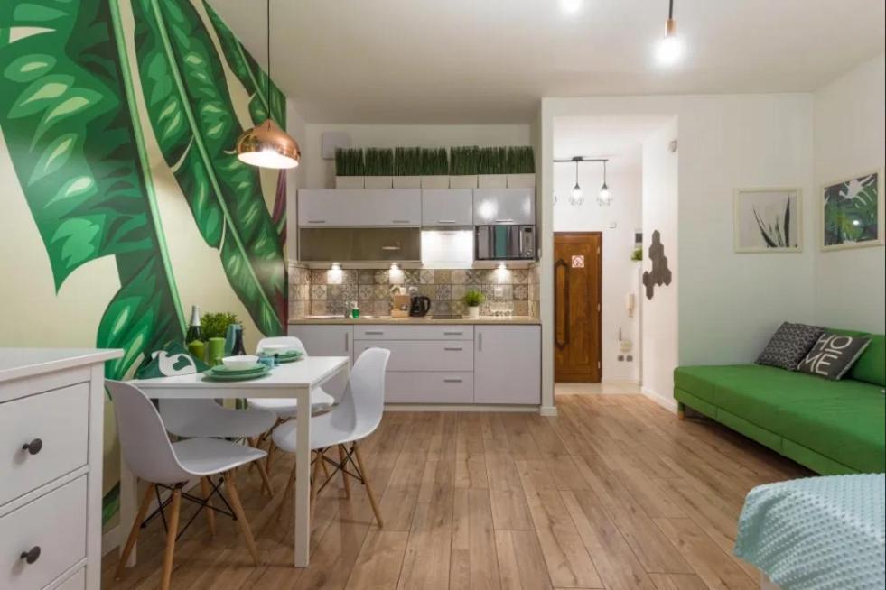 Cozy Modern Studio Green Apartment In Old Town Cracovia Exterior foto